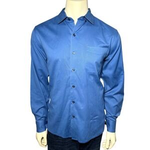 Tommy Bahama Button Front Shirt Mens M Blue Excellent Silk Blend‎ T317385